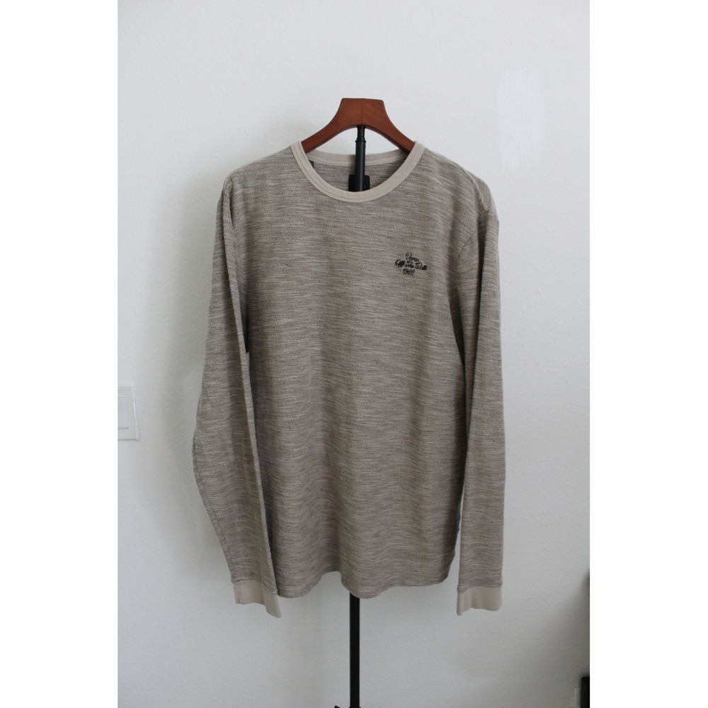 Vans Off The Wall Men's Large Tan Space Dye Textured Long Sleeve Crew Neck Shirt